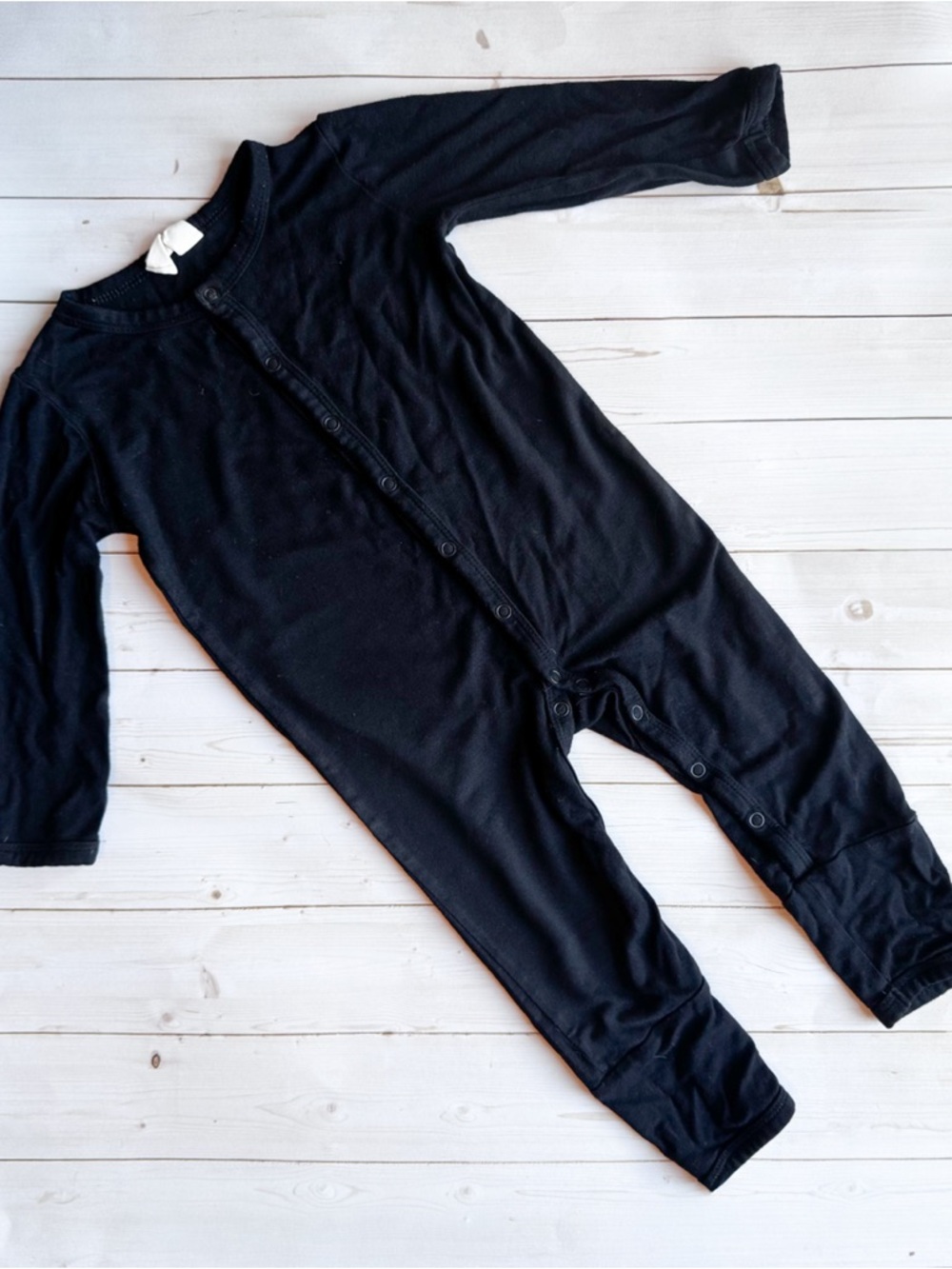 Kyte black long sleeve snap romper